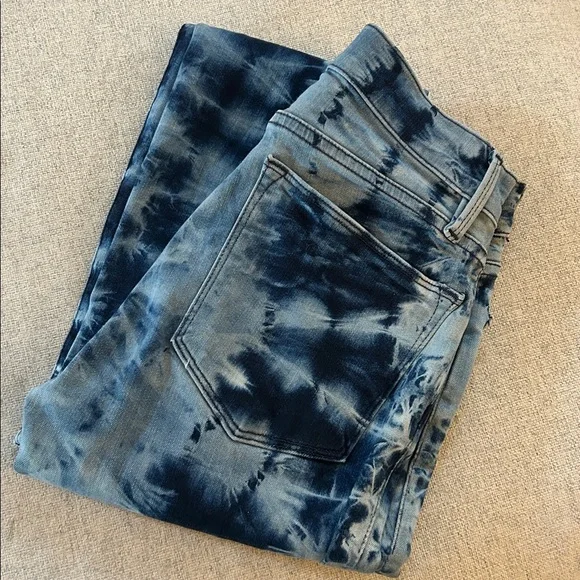 FrameTie Dye Grunge Le High Skinny Crop Jeans Women’s Size 26 - Picture 3 of 15